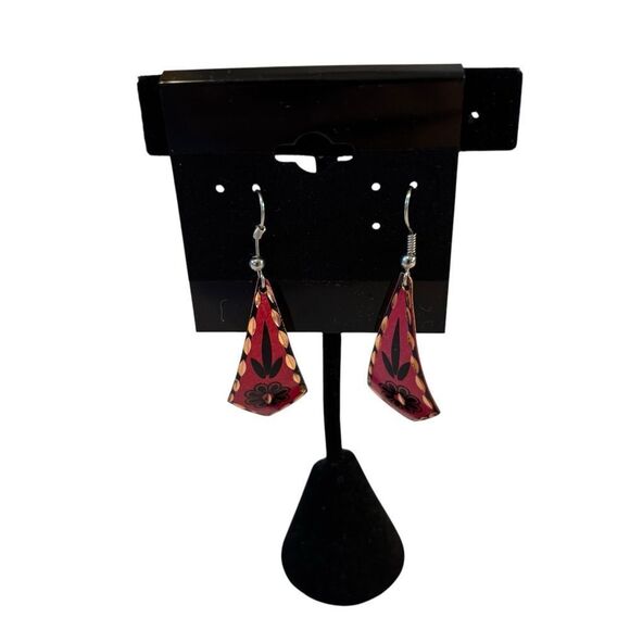 Stunning Turkish Vintage Copper Engraved Drop Earrings. - Picture 2 of 5